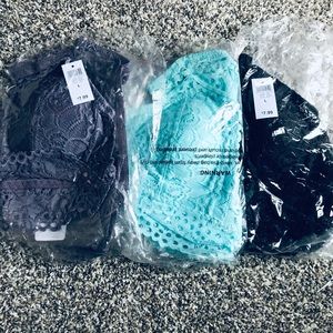 3 Lace bralettes.